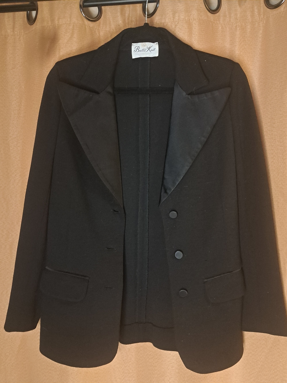 Vintage Butte Knit Black Women's Blazer Jacket XS